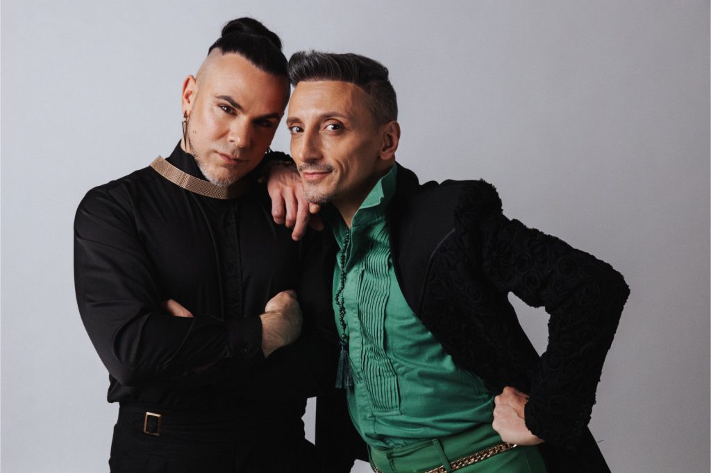 Martin Maldonado and Maurizio Ghella side by side in black and green on a pale studio ground.